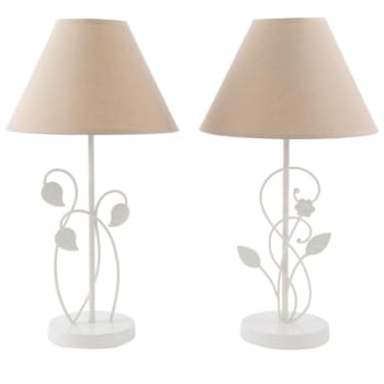 Lampe De Chevet Marblechic Bianca - Abat-jour Feuille De Coco Et Sphère Résine Noire - Neuve