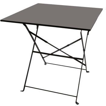 Table carrée de jardin pliable en métal gris anthracite 70x70x71cm