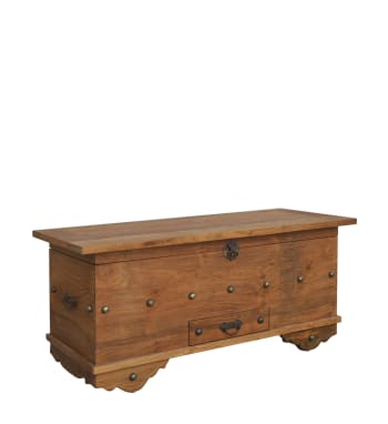 Baúl de madera marrón anch. 100 cm