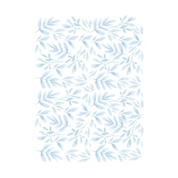 Stickers muraux feuilles décoratives style aquarelle bleu