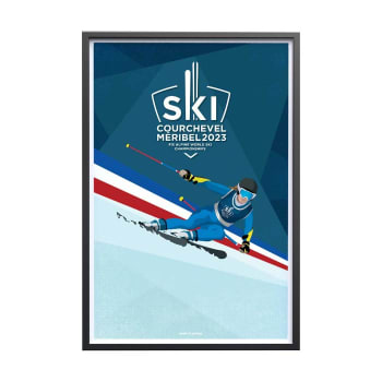 SKI - Affiche Ski - Courchevel Méribel 2023 Slalom Géant 30x40cm