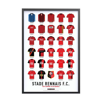 FOOT - Affiche Foot - Stade Rennais FC Maillots Historiques 30x40cm