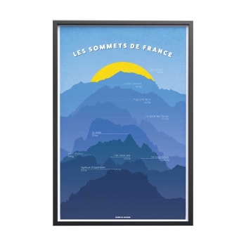ALPINISME - Affiche Alpinisme - Affiche des Sommets Mythiques Français 40x60 cm