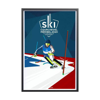 SKI - Affiche Ski - Courchevel Méribel 2023 Slalom 30x40cm