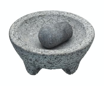 Pilon et mortier en granit gris 20.2 x 20.2 x 10.1