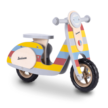 Kindermotorrad ohne Pedale aus Naturholz rmulticolour