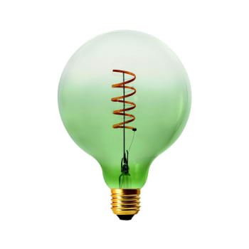 CORIANDOLI - Bombilla LED de filamento G125 verde transparente