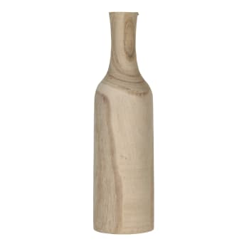 Pia - Vase en bois de paulownia marron clair H47