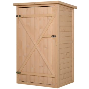 Caseta de madera para jardín 75 x 56 x 115cm color madera