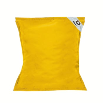 Pouf XXL intérieur extérieur déhoussable en tissu jaune 140x180cm