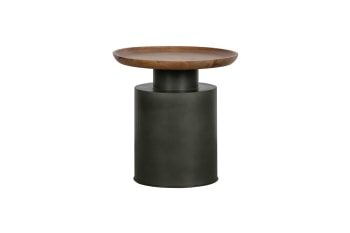 New - Table basse en bois et métal noir