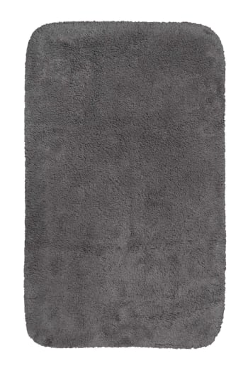 Ole - Kuscheliger Badteppich grau, waschbar und rutschhemmend 80x150