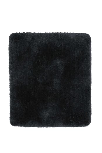 Porto azzurro - Tapis de bain microfibre très doux uni noir 55x65