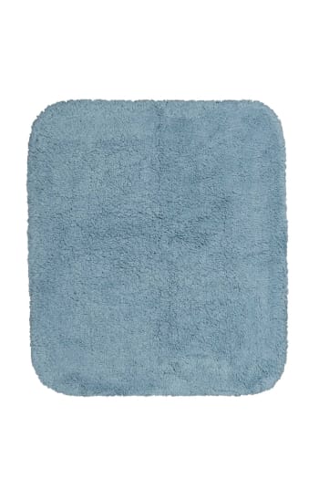 Ole - Alfombra de baño blanda algodón azul 55x65