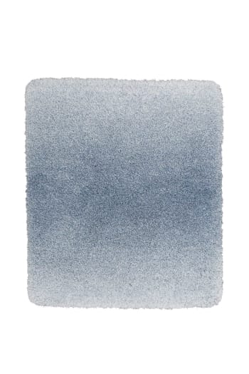 Luuk - Flauschiger Badteppich blau, waschbar und rutschhemmend 55x65