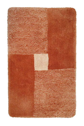 San piero - Tapis de bain microfibre très doux motif terracotta 60x100