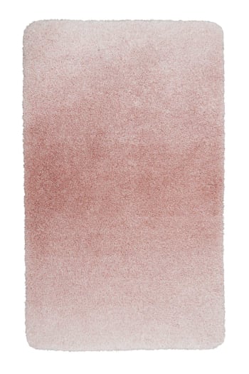 Luuk - Flauschiger Badteppich rosa, waschbar und rutschhemmend 80x150