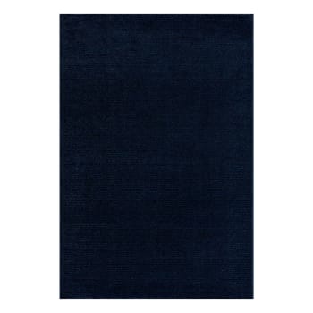 Tara - Tapis uni bleu à relief linéaire 140x200cm