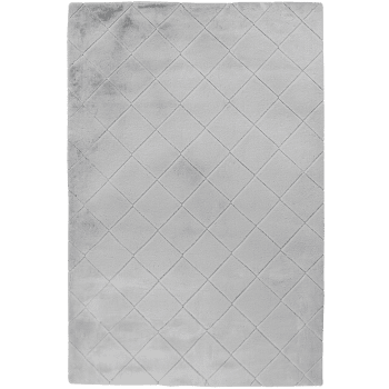 Fur - Tapis super soft à motif 3D losanges gris souris 80x150cm