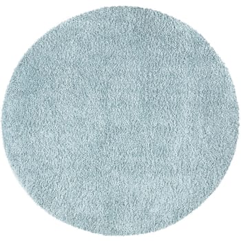 Softy - Tapis à poils longs rond SOFTY bleu azur 80x80cm