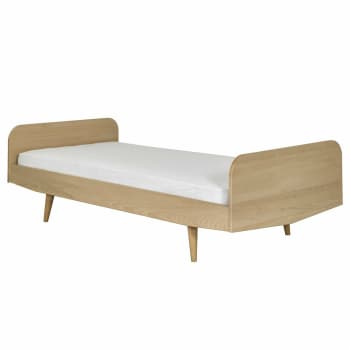 Bizo - Pack lit avec matelas bois massif 90x190 cm