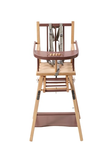MARCEL - Chaise haute transformable  Vieux Rose