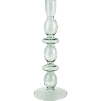 Glass art - Portacandele in vetro di colore verde 24x24x1cm