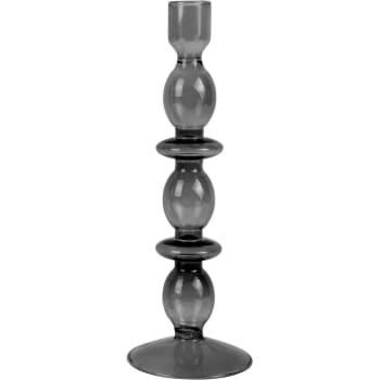 Glass art - Portacandele in vetro di colore nero 24x24x1cm