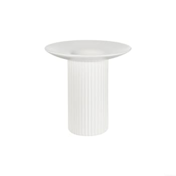 Artea - Vase colonne céramique blanc H13cm