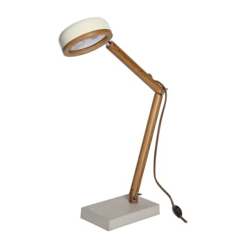 Lampe de table avec support en bois clair