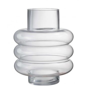 Vase avec boudin en verre transparent 17x17x23 cm
