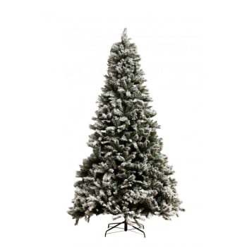 Sapin de Noël artificiel enneigé en plastique vert 160x160x325 cm