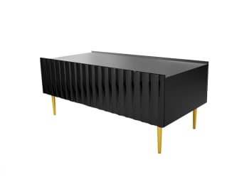 Ambre - Table basse style contemporain 120 cm noir / doré