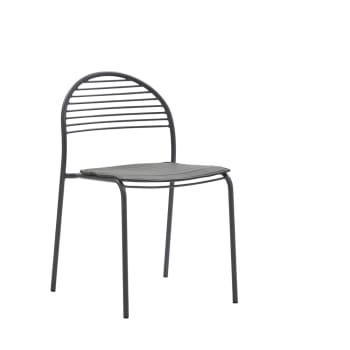 DENVER - Set 4 sedie impilabili in metallo colore grigio
