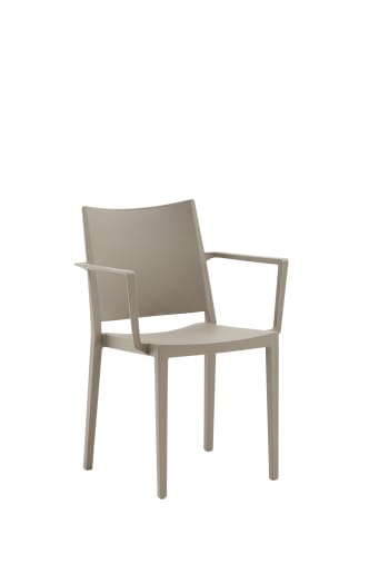VIGO - Set 2 sedie impilabili in polipropilene colore beige