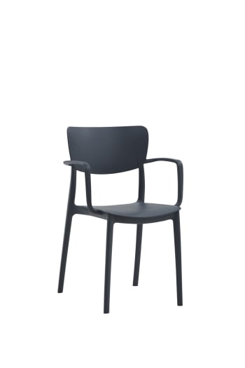 MESSINA - Set di 2 sedie impilabili colore antracite