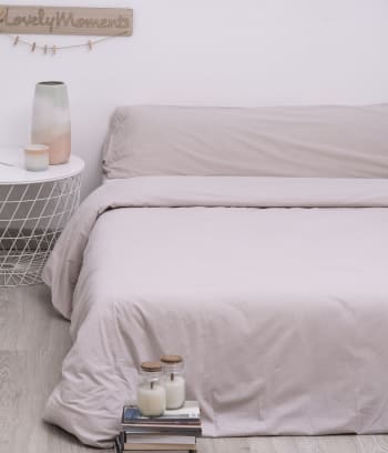 PALIDPINK - Funda nórdica percal 200 hilos lavado algodón Rosa cama de 150/160
