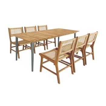 Maringa 200 + ocara - Table de jardin savane + 6 chaises de jardin