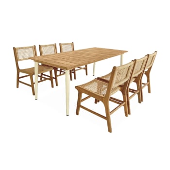 Maringa 200 + ocara - Table de jardin 200cm + 6 chaises de jardin