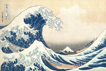 Cuadro la ola de kanagawa de hokusai impresión sobre lienzo 60x40cm
