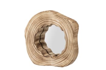 Espejo natural de madera 25x6x25cm