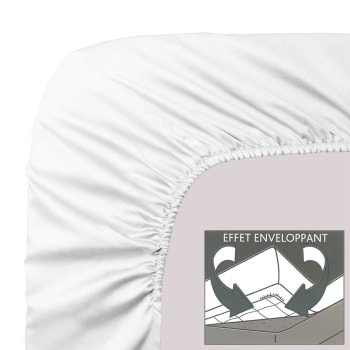 Molleton blanc - Protège matelas bonnet 30 pur coton   140x190