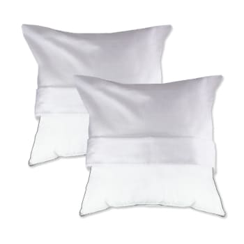 Molleton blanc - 2 protege oreillers  pur coton blanc 50x70