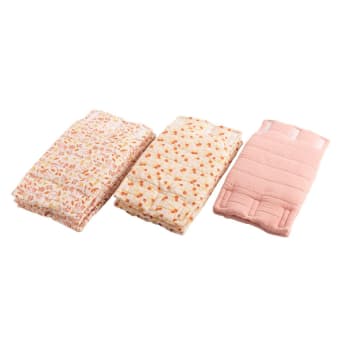 Esmee - Protections de barreaux de lit bébé lot de 8 en coton rose