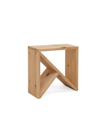 Stoke - Ensemble de 2 tables de chevet en bois de pin marron 50x50cm