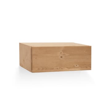 Ingrid - Table de chevet flottante en bois de sapin marron 40x15cm