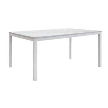 MEDUSA - Tavolo da pranzo allungabile cm 90 x 160/220 x 77 h in metallo bianco