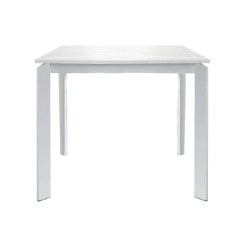 Tavolo in legno bianco frassinato allungabile 90x90 cm - 180x90 cm POSITANO