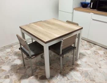 Salutmeuble Tavoli da pranzo per 2, tavolo da pranzo quadrato con 2 sedie imbottite, 3 pezzi tavolo e sedie da cucina per piccoli spazi, appartamento