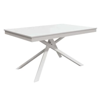 ALDERAMIN - Tavolo da pranzo allungabile cm 90 x 160/220 x 77 h in legno bianco
